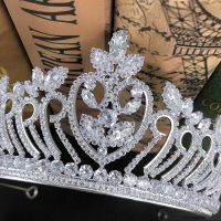 Zircon Wedding Tiaras Crown Gorgeous Sparkling Rhinestones Women Girls Birthday Party Diadem Bride Hair Accessories EA