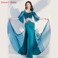 Belly Dance Performance Clothes For Women Half Sleeves Top+Long Skirt 2Pcs Suit Female Beginners Oriental Dance Practice Outfit