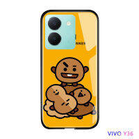 Volans Vivo Y36 Y36 5G กันกระแทกน่ารักสำหรับผู้หญิงการ์ตูนสำหรับเคสของเด็กผู้หญิงเกาหลี K-POP น่ารักสำหรับเด็กผู้หญิงเด็กผู้ชาย SHOOKY RJ SUGA COOKY กระจกเทมเปอร์ฝาครอบป้องกัน