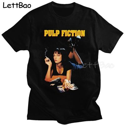 Vintage Pulp Fiction Quentin Tarantino Japanese Anime T Shirt Hop Manga Graphic Tshirts Loose 100% Cotton Gildan