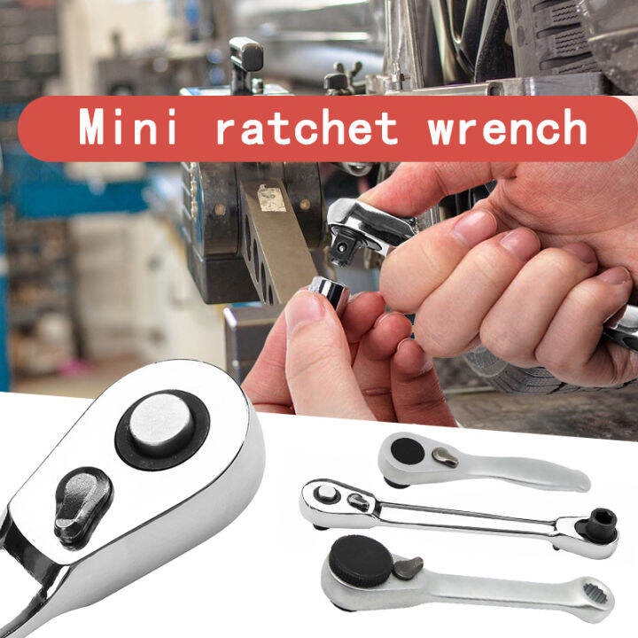 Multi Adjustable Mini Ratchet Handle Wrench Double Ended Quick Socket