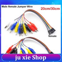 JuXie store Double Head Eclectic Wire Jumper Male Female Alligator Clip to 10pin Crocodile Pince Test Lead Line Connection for DIY