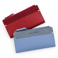 【 Cw】long Wallet Women Blackpinkgreengraybluered Business Card Holder Case Zipperhasp Cellphone Bag 2022 Money Bag Bank Holder