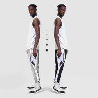 * Buttonton male student basketball train Line actual c Button-Breasted pants Training Combat Breathable Warm-Up Street Wear Sports Quick-Off Full-Open Button Complete Buckle Appearance 3.10