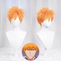 Kokushin Reisuke Shinigami ชุดคอสเพลย์ Kurosaki Ichigo วิกผมคอสเพลย์ผมบางส่วนผมสั้นหดตัวใช้ทั่วไปสีส้มและสีเหลือง