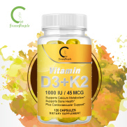 Viên nang GPGP GreenPeople Vitamin D3 + K2 1,000 IU 45 mcg Hỗ trợ tim mạch