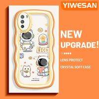 YIWESAN เคสสำหรับ Xiaomi M3 Poco เคสแฟชั่นลายนักบินอวกาศนำโชคน่ารักสีสันสดใสเคสมือถือกันกระแทกแบบใสนิ่มเคสโปร่งใสลายกล้องถ่ายรูปเก๋ไก๋ปลอกป้องกันซิลิโคนเรียบ