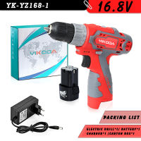 YIKODA 16.8V Electric Screwdriver Lithium Battery Cordless Drill Rechargeable Parafusadeira Furadeira Household DIY Power Tools