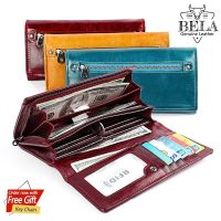 COD KKW MALL BELA Women Long Purse Genuine Leather Fashion Bifold Card Holder Wallet Fashion