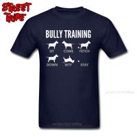 Funny T-Shirt Men English Bull Terrier Bully Train Tshirt Dog Father T Shirt Lovely Design Navy Blue Clothing O Neck Streetwear 【Size S-4XL-5XL-6XL】