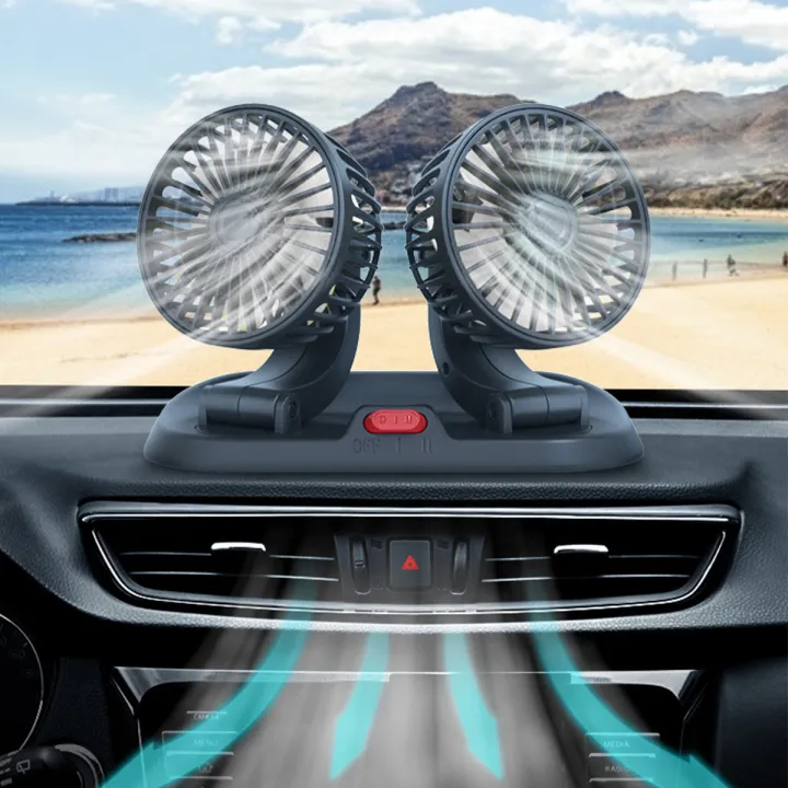 360° Rotatable Car Dashboard Fan Electric Car Fan 2 Speed Adjustable
