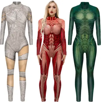 Halloween Attack On Titan Costume Cosplay Muscle Bodysuit Jumpsuit For Kids  Adult