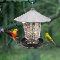 Bird Feeder Large Capacity Hummingbird Feeder Bird Plastic BPA Free Visible Food Containe Anti-rust Hanging Feeder Tray For Tree