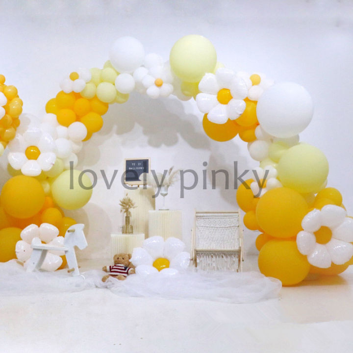 พร้อมส่ง-กโป่งดอกเดซี่-ลูกโป่งฟอยด์-daisy-flower-ballon-สีขาว-สไตล์เกาหลี-ลูกโป่งดอกไม-ins-style