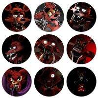 【CW】 Fnaf Plush Foxy Icons Pins Badge Decoration Brooches Metal Badges For Backpack 58mm