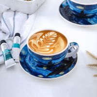 High-end Van Gogh starry sky European small luxury coffee cup and saucer set latte latte cup cappuccino afternoon tea mug