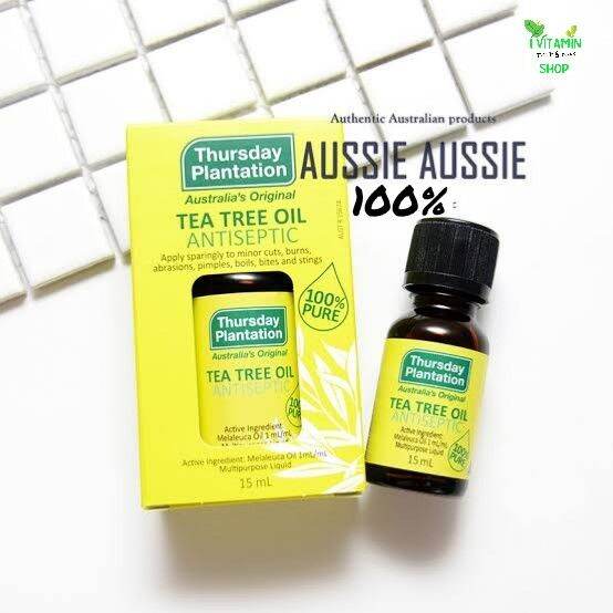 thursday-plantation-tea-tree-oil-15-ml-ทีทรีออยส์-ของแท้100-ทีทีออย-ลดแบคทีเรีย-จากออสเตรียเลีย-ทีทรีออย-teatree-oil-ทรีทีออย-น้ำมันชาเขียว-ทีที-ขาเขียว