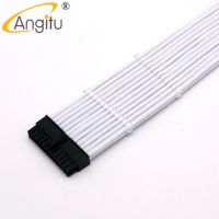 Angitu 20/30cm 24pin ATX Extension Power Cable Motherboard 24 Pin Male to Female Adatper 10 Colors With Free Cable Combs