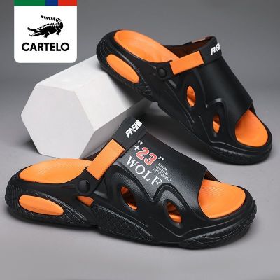 2023 New Fashion version Cartelo Crocodile Slippers Mens Summer Outerwear Thick Soled Sandals Outdoor Dual-purpose Sports and Leisure Beach Shoes