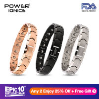 【 FDA Registration】Power Ionics 100% ไทเทเนียม99.999% Germanium Mens Womens สร้อยข้อมือ Therapy ของขวัญอัญมณีเครื่องประดับ W/เครื่องมือ