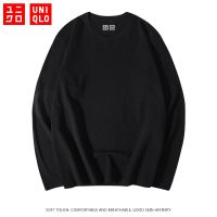 ♦✗ Uniqlo เสื้อกันหนาว แขนยาว ผ้าฝ้ายแท้ ทรงหลวม พลัสไซซ์ สําหรับผู้ชาย และผู้หญิง/ฤดูใบไม้ร่วงฤดูหนาวเสื้อ bottoming