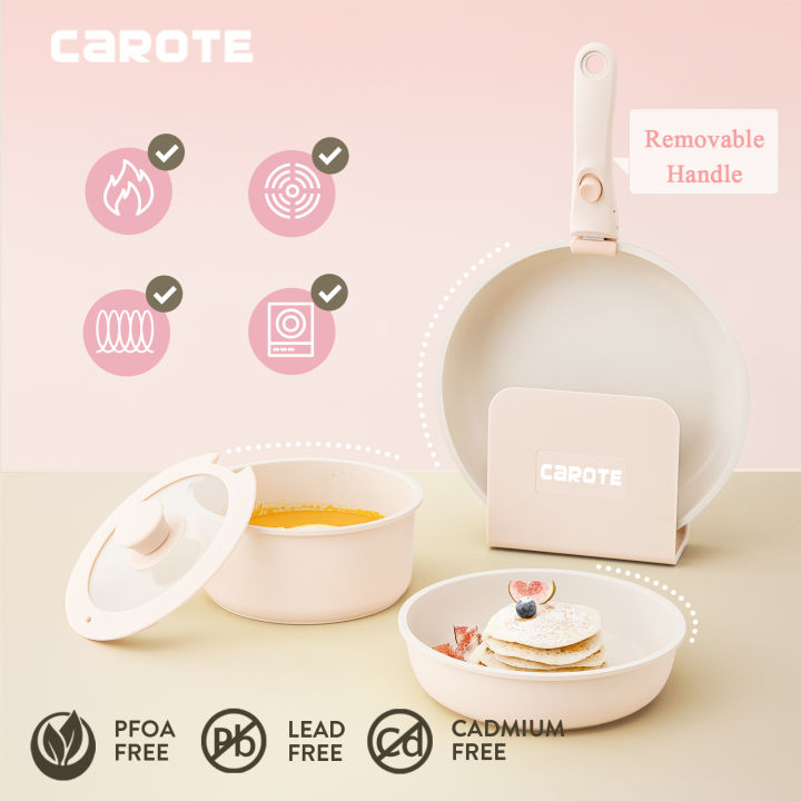 Carote IceCream Granite periuk batu Non sticky Cookware Set (7 Pcs