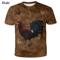 New Fashion Rooster 3D Art Printed T Shirt Men Cool Rooster Printed Streetwear