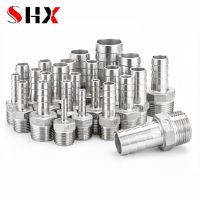 6 8 10 12 mm 1/4" 3/8" Stainless Steel 304 BSP Male Thread Pipe Fitting Barb Hose Tail Reducer Pagoda Joint Coupling Connector Watering Systems Garden