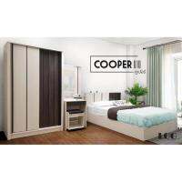 Raminthra Furniture ชุดห้องนอน 5ฟุต รุ่น COOPER +ที่นอนสปริง สีมอคค่า/ครีม Bedroom Set