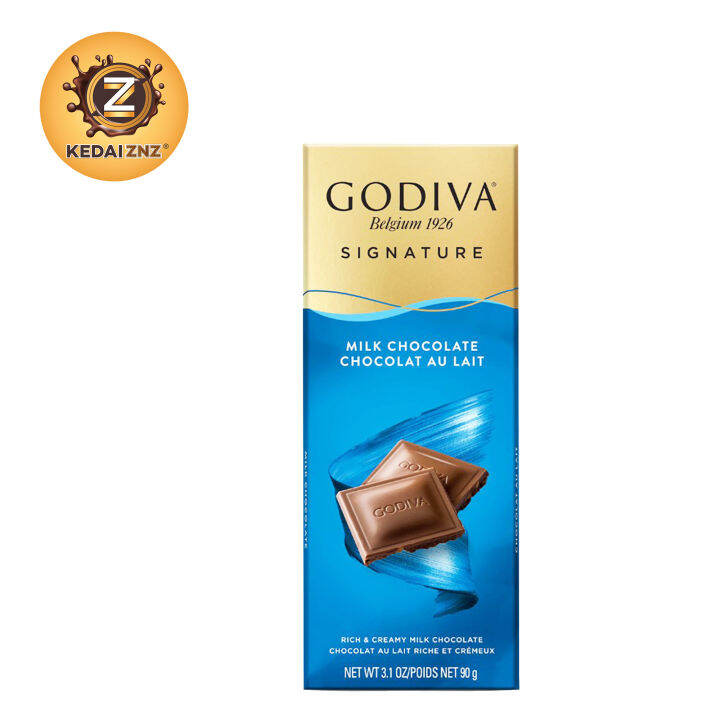 Chocolate GODIVA SIGNATURE MILK CHOCOLATE Bar 90g Coklat | Lazada