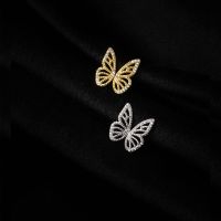 [COD] Ai Luoqi s925 silver stud earrings hollowed out diamond-studded butterfly super fairy elegant all-match female M00692