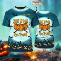 Newest Summer Mens T-shirt Halloween pumpkin Personalized Name 3D Printed t shirt Unisex Casual Tshirt Halloween gift DW130