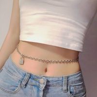 【YF】 Sexy Aesthetic Body Jewelry Gothic Hip Hop Punk Waist Chain Lock Belly for Summer Girl Women Fashion Nightclub