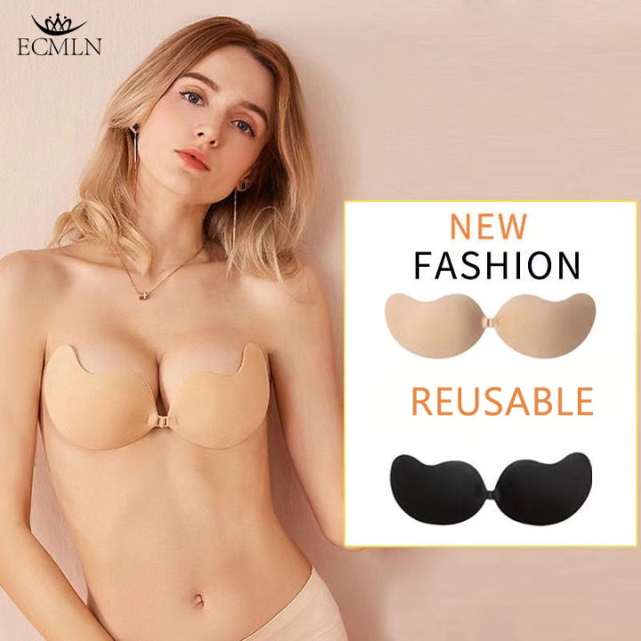 Sexy Women Invisible Bras Front Closure Push Up Strapless Bra