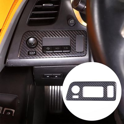 For Chevrolet Corvette C7 2014-2019 Dry Carbon Fiber Car Headlight Switch Convertible Button Frame Sticker Parts