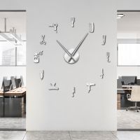 ❉ Barber Hair Large Wall Stickers Frameless Big Clocks Hairdresser Undefined Horologe