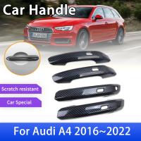 คาร์บอนไฟเบอร์มือจับประตูสมาร์ท A4ปกสำหรับ Audi B9 8W 2016 2017 2018 2019 2020 2021 2022ตกแต่งภายนอกรถยนต์สติกเกอร์ตกแต่ง