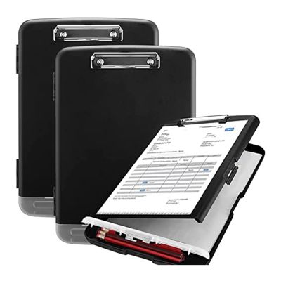 2Pack Clipboard with Storage A4 Size High Capacity Heavy Duty Office Clipboard Folder with Metal Clip