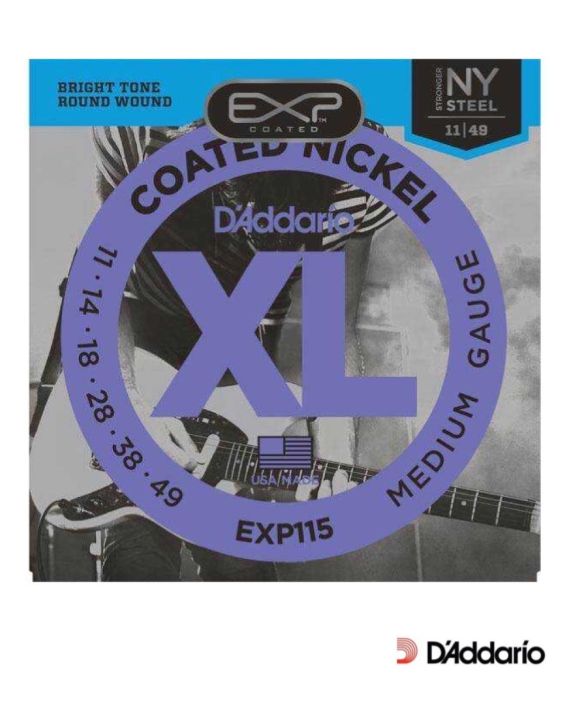 daddario-exp115-สายกีตาร์ไฟฟ้า-เบอร์-10-วัสดุนิกเกิลแบบเคลือบ-ของแท้-100-medium-blues-jazz-10-46-made-in-usa