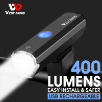 400LM จักรยานตะวันตกไฟไฟ LED ชาร์จ USB ได้อลูมิเนียมกันน้ำไฟฉายอุปกรณ์จักรยานไฟหน้าจักรยาน