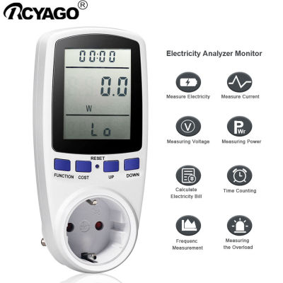 RCYAGO มิเตอร์ดิจิตอล Dc 120 ~ 230V,ซ็อกเก็ตมอนิเตอร์ปลั๊กความถี่วัตต์โวลต์เครื่องวิเคราะห์ไฟฟ้า LCD