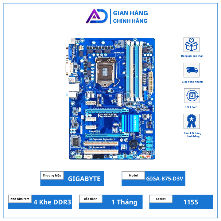 Mainboard B75 Gigabyte, Asus, MSI Socket 1155 Bo Mạch Chủ Máy Tính ...