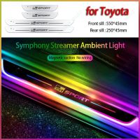 【Dynamic Upgrade】Toyota Gr Sport Symphony Welcome Light Car Door Sill Plate Anti-scratch Car Decoration Accessories for Hilux Innova Corolla Cross Rush Calya Yaris Vios Avanza