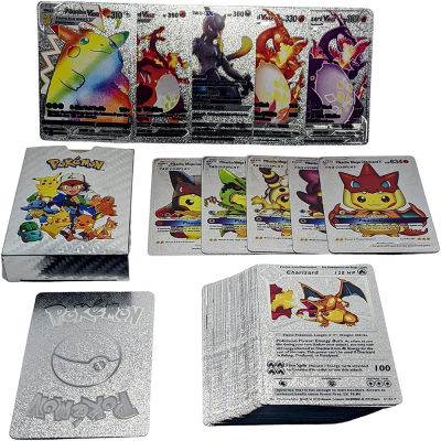 ใหม่55Pcs Pokemon การ์ดโลหะทอง Vmax GX Energy Card Charizard Pikachu Rare Collection Battle Trainer การ์ดของเล่นเด็กของขวัญ