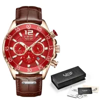 [COD]LIGE Men S Watch Top Luxury nd Men S Sport Waterproof Leather Quartz Wristwatch