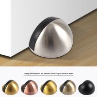 Floor type door stop Zinc alloy glass door rubber semicircle anti-collision punch free door stop wood door cover Decorative Door Stops