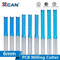 [ใหม่2023] XCAN การบดข้าวโพดตัด6Mm Shank Carbide PCB มิลลิ่งบิต End Mill Nano Blue เคลือบ CNC Router Bits สำหรับเครื่องแกะสลัก