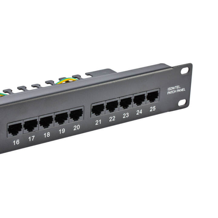 cat3-isdn-25พอร์ต50พอร์ตแผงแพทช์ศัพท์-พร้อมซ็อกเก็ต8p8c-rj45-19-rack-mount