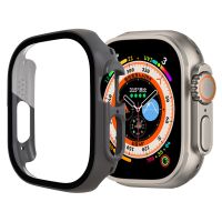 SmartPhonemall Tempered Glass Film PC Watch Case For Apple Watch Ultra 49mm(Grey)