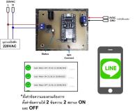 บอร์ดแจ้งเตือนไลน์ input 220VAC 2 สถานะ ตั้งข้อความเองได้